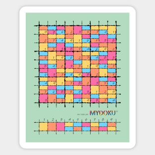 Mydoku_010_H001_001_F: Sudoku, Sudoku coloring, logic, logic puzzle, holiday puzzle, fun, away from screen Magnet